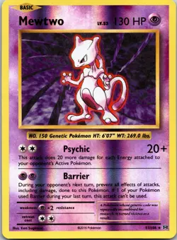 Pokemon TCG Mewtwo 51/108 XY Evolutions Reverse Holo Rare LP - Image 1