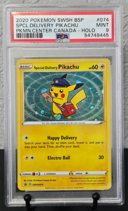 Special Delivery Pikachu Pokemon Center Canada Promo SWSH074 PSA 9 Mint - Image 1