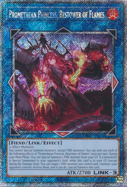 [PLATINUM SECRET] YuGiOh Promethean Princess Bestower of Flames NM/M RA03-EN050 - Image 1