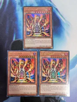 YuGiOh! Lava Golem RA01-EN001 Ultra Rare x3 PLAYSET 1st Ed - Image 1