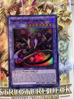 Yugioh Starving Venom Fusion Dragon FIGA-EN060 Super Rare 1st Ed NM - Image 1