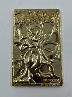 1999 Pokemon 23k Gold Plated Trading Cards Burger King Jigglypuff Mewtwo Togepi - Image 2