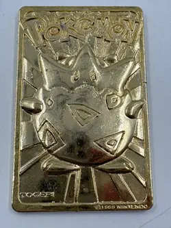 1999 Pokemon 23k Gold Plated Trading Cards Burger King Jigglypuff Mewtwo Togepi - Image 4