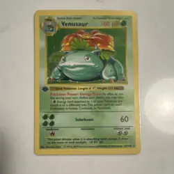 Pokemon Venusaur Base Set Shadowless 1st Edition 15/102 Holo Rare 100 HP Card - Image 1
