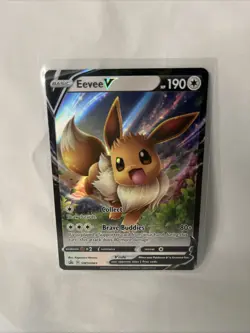 Eevee V SWSH065 Pokemon Sword & Shield Black Star Promo Card NM+ - Image 1
