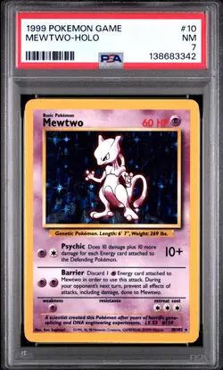 Mewtwo Holo PSA 7 1999 Pokemon Game #10 - Image 1