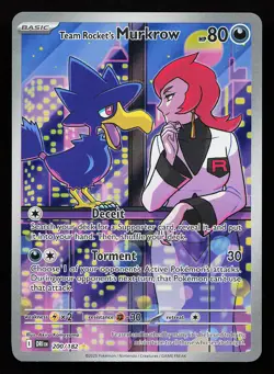Team Rocket's Murkrow 200/182 Illustration Rare Destined Rivals Pokemon Card - Image 1