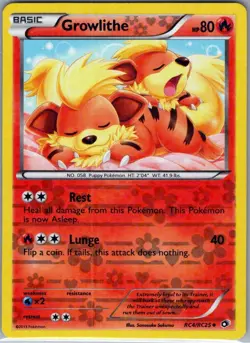 Growlithe RC4/RC25 Reverse Holo Legendary Treasures - Pokemon Card - NM - Image 1