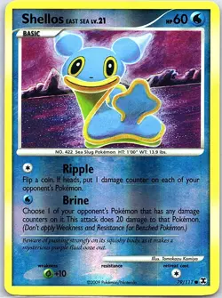 Shellos East Sea 79/111 Reverse Holo Rising Rivals - Pokemon Card - NM - Image 1