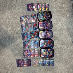 Lot of 5 Empty Pokemon TCG Mega Evolution Mini Tins + Collectible Card + Sticker - Image 1