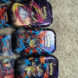 Lot of 5 Empty Pokemon TCG Mega Evolution Mini Tins + Collectible Card + Sticker - Image 4