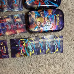 Lot of 5 Empty Pokemon TCG Mega Evolution Mini Tins + Collectible Card + Sticker - Image 5