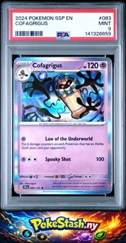 2024 Pokemon Ssp En-Surging Sparks #083 Cofagrigus PSA 9 - Image 1