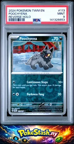 2024 Pokemon Twm En-Twilight Masquerade #113 Poochyena Reverse Holo PSA 9 - Image 1