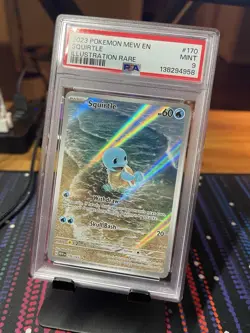 2023 POKEMON MEW EN-151 ILLUSTRATION RARE #170 SQUIRTLE PSA 9 - Image 1