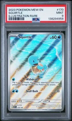 2023 POKEMON MEW EN-151 ILLUSTRATION RARE #170 SQUIRTLE PSA 9 - Image 2