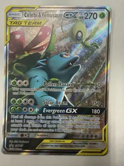 2019 POKEMON SM BLACK STAR PROMO SM167 FULL ART/CELEBI & VENUSAUR GX TAG TEAM NM - Image 1