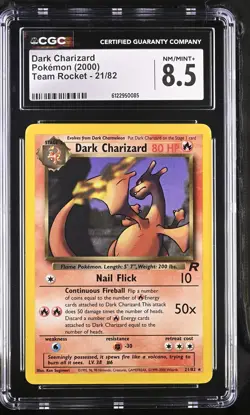 CGC 8.5 Dark Charizard 2000 Team Rocket 21/82 Pokemon Card - Image 1