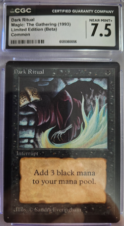 MTG - 1993 - Beta - Dark Ritual - CGC Graded 7.5 - Image 1