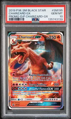 2019 POKEMON SM BLACK STAR PROMO #SM195 CHARIZARD GX PSA 10 - Image 1