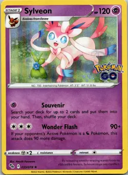 Sylveon Holo Rare Pokemon GO 035/078 NM - Image 1