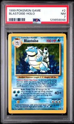 1999 POKEMON GAME #2 BLASTOISE-HOLO PSA 7 - Image 1