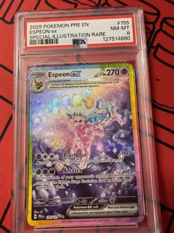 Pokemon TCG Espeon EX 155/131 Prismatic Evolutions Near Mint grade 8 - Image 1