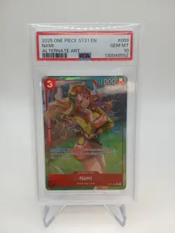 One Piece ST21-009 Nami Alt Art Parallel Starter Deck - PSA 10 - Image 1