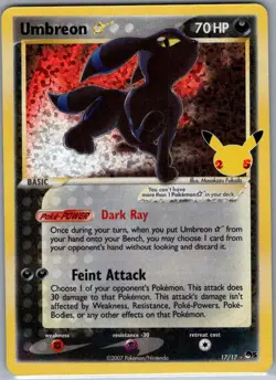 Umbreon Gold Star 17/17 Celebrations: Classic Collection - Pokemon Card - NM - Image 1