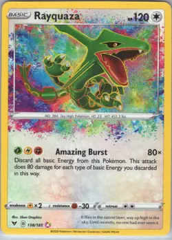 Rayquaza 138/185 SWSH04: Vivid Voltage - Pokemon Card - NM - Image 1
