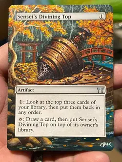 X4 Sensei's Divining Top Champions of Kamigawa Hand Painted Full Altered Art 🐠 - Image 4