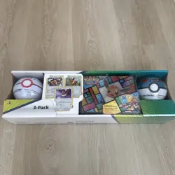 Pokemon Eevee 3-Pack Treasure Chest Tin & 2 Random Poke Balls. Costco Exclusive. - Image 1