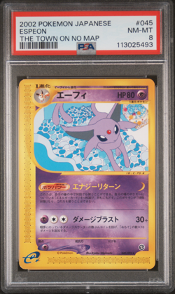 2002 POKEMON JAPANESE #045 ESPEON THE TOWN ON NO MAP PSA 8 NM-MT - Image 1
