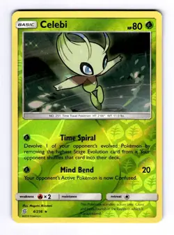 Celebi SM - Unified Minds #4 (2019) Reverse Holo NM Pokemon - Image 1