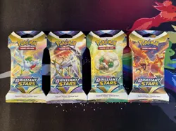 Pokemon TCG Brilliant Stars Sleeved Booster Packs (4) Full Art Set Sealed - Image 1