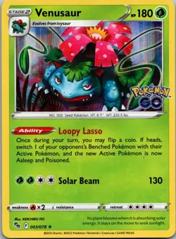 Venusaur Holo Rare Pokemon GO 003/078 NM - Image 1