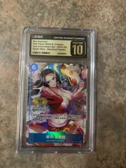 Boa Hancock One Piece CCG 2nd Anniversary Super Rare CGC 10 OP07-051 - Image 1