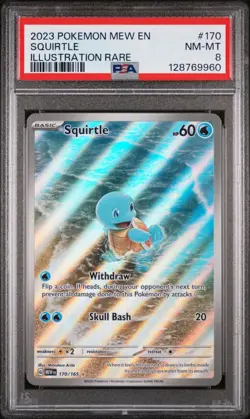 POKEMON 151 SQUIRTLE ILLUSTRATION RARE 170 PSA 8 NM-MT - Image 1