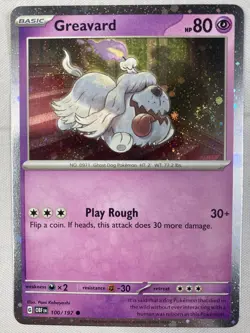 Pokemon TCG Greavard (Cosmos Holo) 100/197 Promo With 3 SWIRLS NM - Image 1