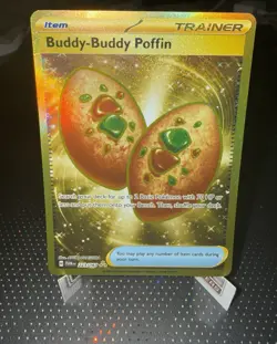 Pokemon Buddy-Buddy Poffin 223/167 Twilight Masquerade Full Art Holo - Image 1