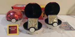 PIKACHU, MEWTWO & POLIWHIRL 1999 Pokemon 23k Gold Plated Card Poke Ball - Image 1