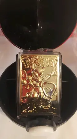 PIKACHU, MEWTWO & POLIWHIRL 1999 Pokemon 23k Gold Plated Card Poke Ball - Image 2
