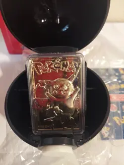 PIKACHU, MEWTWO & POLIWHIRL 1999 Pokemon 23k Gold Plated Card Poke Ball - Image 4