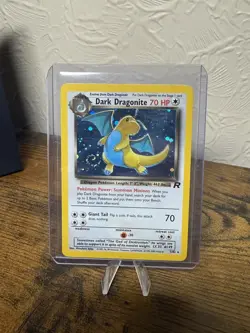 Dark Dragonite *Rare SWIRL* Team Rocket Holo Pokemon Card TCG 5/82 LP Condition - Image 1