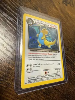 Dark Dragonite *Rare SWIRL* Team Rocket Holo Pokemon Card TCG 5/82 LP Condition - Image 3