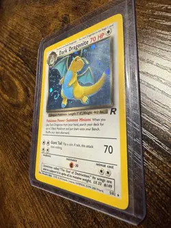 Dark Dragonite *Rare SWIRL* Team Rocket Holo Pokemon Card TCG 5/82 LP Condition - Image 4