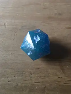 Magic: The Gathering Final Fantasy Gift Bundle "Crystal" Shinra Blue D20 die. - Image 2