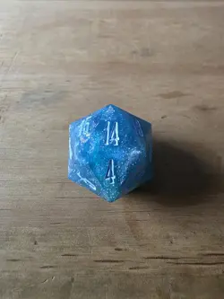 Magic: The Gathering Final Fantasy Gift Bundle "Crystal" Shinra Blue D20 die. - Image 3