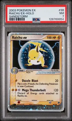 POKEMON EX SANDSTORM 98 RAICHU EX-HOLO PSA 7 NM - Image 1