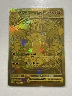 Mega Lucario EX 188/132 Gold Hyper Rare Mega Evolution Pokemon Cards TCG - Image 1